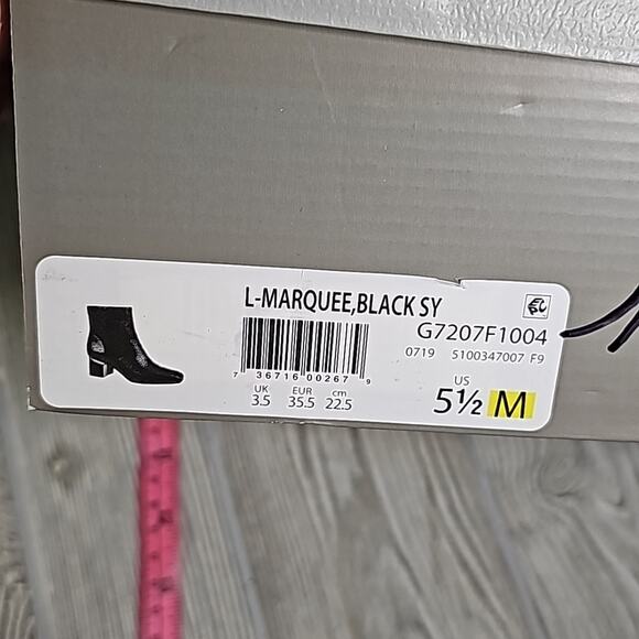 Franco Sarto Marquee Ankle Boot Snake Embossed Black Zip Up Womens Size 5.5 NEW - Picture 15 of 16